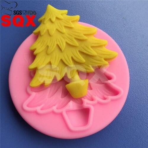 DIY Christmas Trees Cake Molds Fondant Chocolate Silicone Mold Candy Moulds Cake Tools Kitchen Accessories MR06