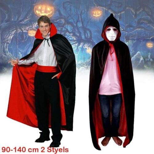 Halloween Cosplay Vampire Cloak Reversible Adult Costumes Dracula Devil Cape Unisex for Men and Women Vampire Capes Hooded Cloak