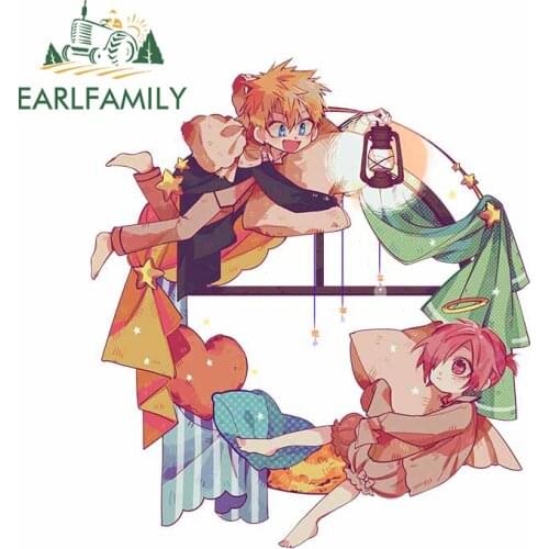 EARLFAMILY 13cm x 11.6cm For Toilet Bound Hanako Kun Car Styling Stickers Waterproof Decal Car Accessories Motorcycle Decor