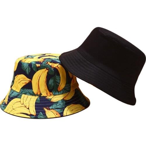 European and American New Tropical Print Fruit Pattern Fisherman Hat Female Summer Outdoor Sports Sunshade Hat Leisure Basin Hat