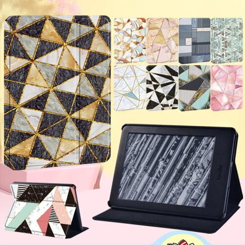 Cover Case for Amazon Kindle EReader Paperwhite 1 2 3 4/Kindle (10th Gen/8th Gen) Dust-proof Leather Shape Pattern Tablet Case