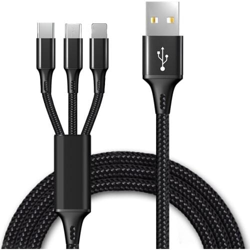 3 in 1 USB Cable for Mobile Phone 2A Micro USB Type C Charger Cable for Huawei iPhone 11 pro XR XS Max X Fast Charging Cord