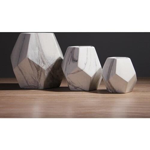 Ceramic Vaas Decoration Woonkamer Flower Piece Ornaments Marble Pattern Scandinavian Style Christmas Decorations