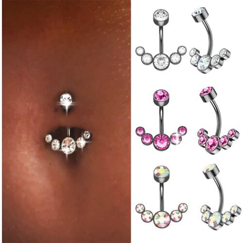 New Stainless Steel Moon Shaped Belly Button Ring Sexy Umbilical Ring Bar Piercing Fashion Body Jewelry Gifts