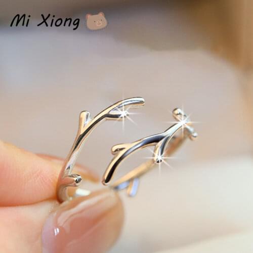 Mi Xiong s925 sterling silver original design branch ring fresh and elegant strange lady Birthday anniversary gift brand jewelry