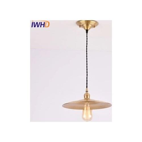 IWHD Copper Style Loft Industrial Pendant Light Fixtures Retro Vintage Lamp Kitchen Pendant Lights Indoor Lighting Hanglampen