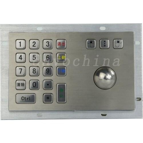 Metal Kiosk Keyboard with Trackball Mechanical trackball keyboards rugged keyboards vandal proof keypads