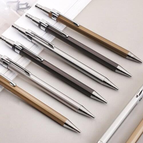 2pcs/lot Metal Mechanical Pencil 0.5mm/0.7mm Automatic Pencils Lead for Student Writing Drawing Tools School Office Stationery