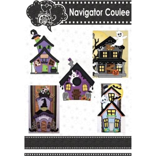 Halloween house metal cutting die graffiti scrapbook crafts stamps and stamping paper card making new template background for