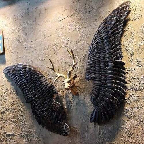 [MGT]Retro Industrial Wind Decoration Wall Hanging Iron Angel Wing Wall Decoration Bar Coffee Party Photo Supply Murals Wings
