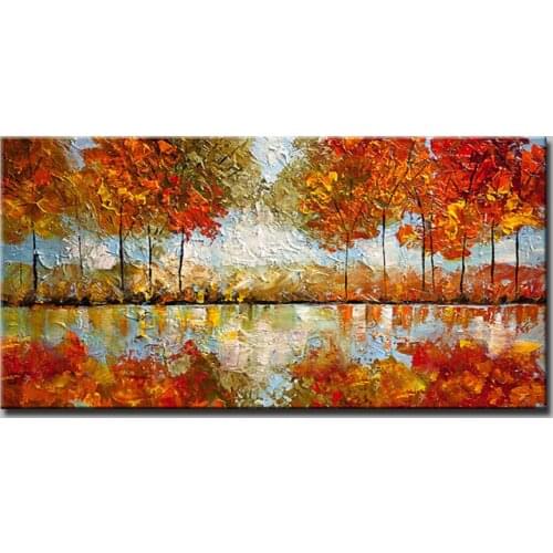 Mintura Hand Painted Tree Landscape Canva Oil Painting Modern Abstract Mangrove Wall Art Pictures For Living Room Home Decor Art