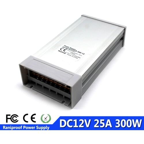 Small Volume New Model 300W 12V 25A Rainproof Switching Power Supply AC 220V 110V Input to DC12V UPS For CCTV Printer Light