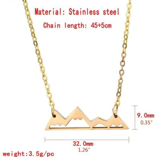 Stainless Steel Snowy Mountain Necklace Natural Mountain Pendant for Women Nature Lovers Skiers Hikers Campers Jewelry T84A