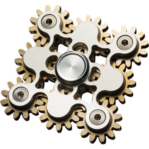 Metal 9 Gears Linkage Hand Finger Spinner Spinning Top Novelty Gryo Toys