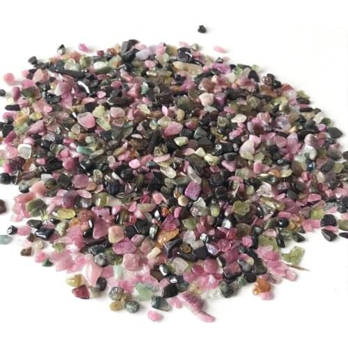 Wholesale 100g Natural Rainbow Tourmaline Gravel Polished Tumbled Gemstone Crystal Stones and Crystals
