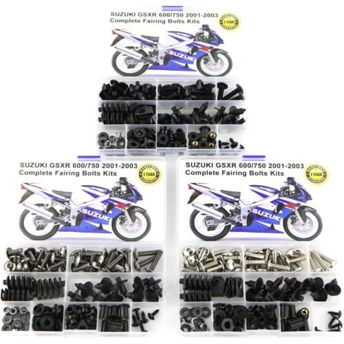 Fit For Suzuki GSXR600 GSX-R600 GSX-R750 2001 2002 2003 Complete Full Fairing Bolts Kit Steel Screws Fairing Clips Fastener