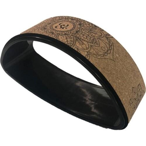 QT005 Oval Cork Solid Yoga Wheel Half-Round Back Bend Fitness Ring Fitness Pilates Wheels Environmental Protection Yoga Circle