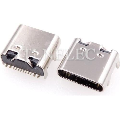 Type-C Interface Connector USB 3.1 Famale Socket Receptacle 16 Pins Single Row Bothway Quick Charging Data Adapter SMD