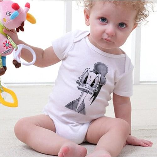 0-24 Months Newborn Baby Boy Clothes Jumpsuits Donald Duck Printed Infant Girl Birth Outfit ropa bebe Onsies Summer
