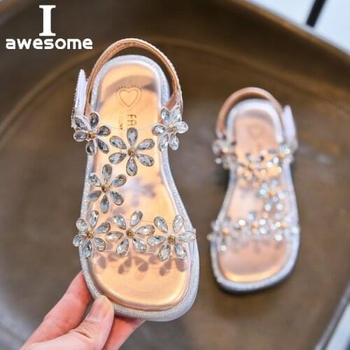 Summer Children Shoes Sandals For Girls Princess Rhinestone Flower Diamond Baby Sandals Kids Non-slip Сандали Детские Sandalias