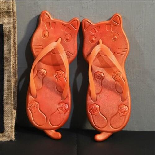 Hombre Cute Cartoon Sandals Women Bathroom Non-Slip Slippers Korean Casual Summer Orange Slippers Shoes For Women 2021