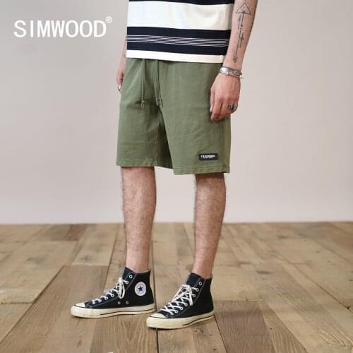 SIMWOOD 2021 Summer New Oversize Shorts Men Vintage Drawstring Jogger Sweatshorts Casual Plus Size Brand Clothing SK130264