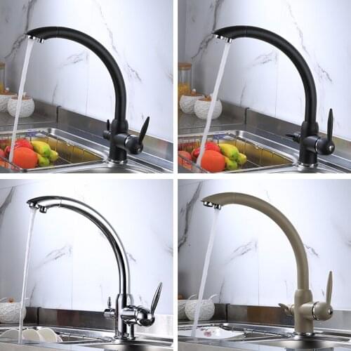 Filter Kitchen Faucets Deck Mounted Mixer Tap 360 Rotation with Water Purification Features Mixer Tap Crane For Kitchen