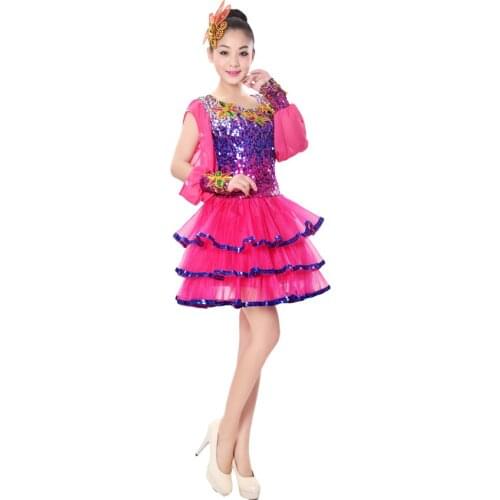 Modern dance opening stage with dance clothing group dance performance costumes dress sequins