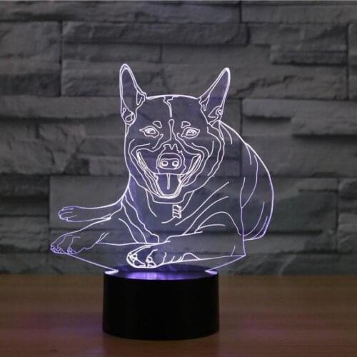 Dog 3d Lamp Multi Color Touch Remote Control Led Visual Atmosphere Nightlight Christmas Gift Childrens Toys Led Night Light
