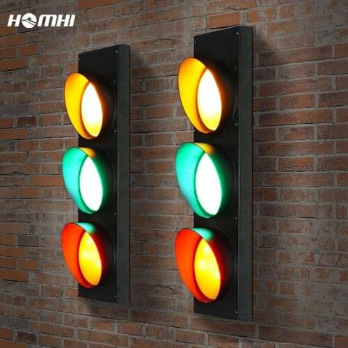 Traffic signal light Retro Wall lamp Living room decoration Woonkamer Remote control decoratie Indoor Lighting decoracion pared