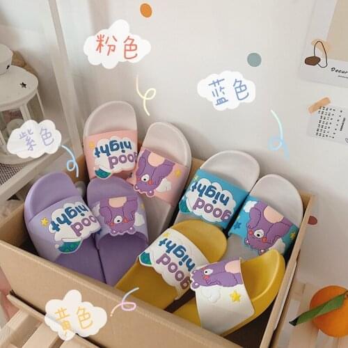 Korean Slippers Women Cute Cartoon Flat Slippers Home Bath Ins Slippers Home Slipers for Women Mens Shoes Funny Slippers