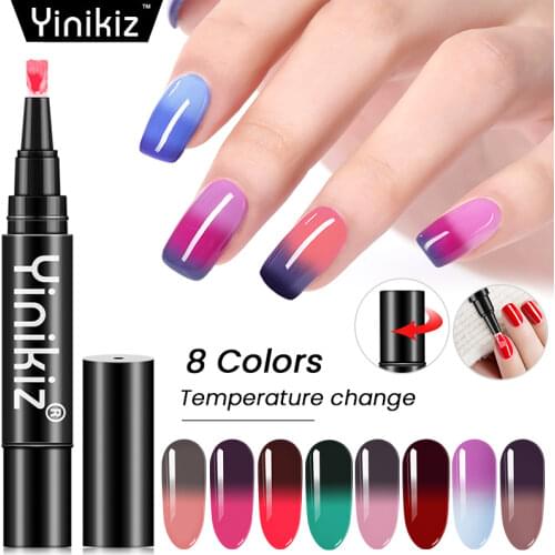 Yinikiz UV Temperature Nail Gel Polish Pen Thermo Chameleon Gel Lacquer Pen Soak Off Nail Art Manicure Varnish Change Glue