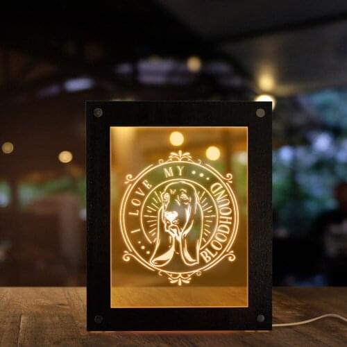 I Love my Bloodhound Dog Led Lighting Photo Frame Good Dog Police dog Calming Night Light Puppy Lover Gift Nursery Home Decor