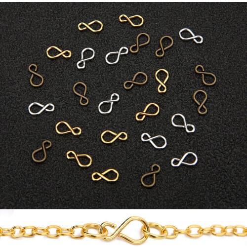 100pcs 8mm Metal Copper S Shape Clasps For Jewelry Making Gold Color Diy Necklace Connectors Hooks Findings Bracelet Accessories