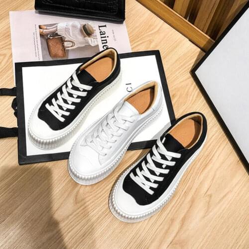 Giyu New Spring 2021 Womens shoes rubber Genuine Leather Flat shoes Internal increase Thick bottom casual shoes