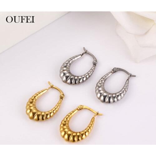 OUFEI Stainless Steel Earrings For Women Small Hoop Earrings Set Of Earrings Women Fashion Jewelry Accessories
