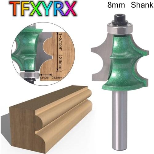1pc/2pcs 8mm Shank Round Over&Bead Edging Router Bit with Bearing Milling Cutter for Wood Woodworking Tools