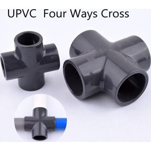 1-5Pcs 20-50mm UPVC Four Ways Equal Cross Connector Water Pipe Fittings Thicken Material Easy Install Garden Irrigation Tube