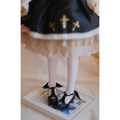 1/6 BJD doll shoes high heels shoes with wings suitable for 1/6 YOSD doll shoes black shoes white shoes doll accessories