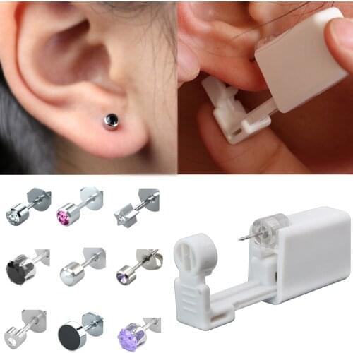 1PC Disposable Sterile Ear Stud tool Ear Piercing Unit Cartilage Helix Piercing Gun NO PAIN Piercer Tool Machine Kit