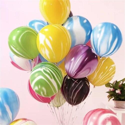 10pcs/lot 10inch Marble Agate Rainbow Round Latex Balloon Wedding Decor Birthday Party Baby Shower Supplies Balloons Decoration