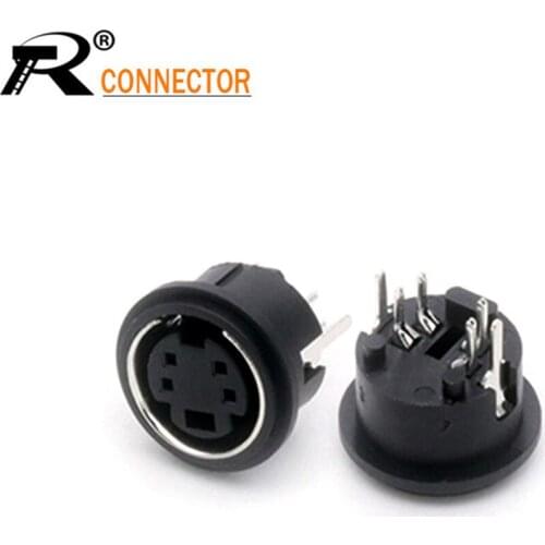 3PCS Mini DIN 4Pins PS2 Jacks DIN S Terminal Connectors PS2 8P Socket 180Degree