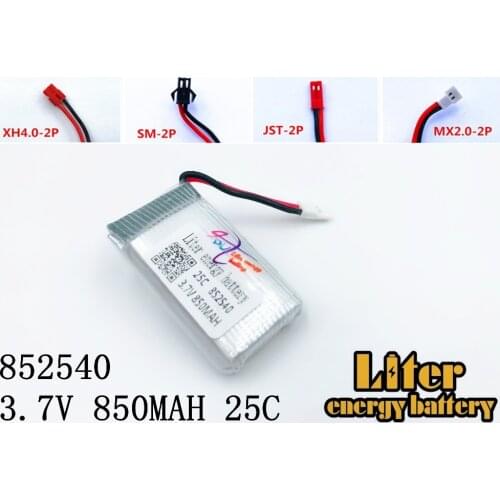 3.7V 850mAh Lipo Battery For Syma X5C X5SW 905 Cherson CX-30 model aircraft M68 Li-po Battery 852540 lipo battery