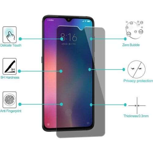 9H Privacy Tempered Glass For Xiaomi Redmi 7 Note 7 Pro Anti Peeping Screen Protector For Redmi Note 7Pro Note7 Anti-Spy Glass
