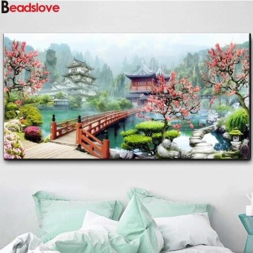 5 d diamond painting landscape 3d diy handmade,full square round diamond embroidery rhinestones tree cross stitch kits