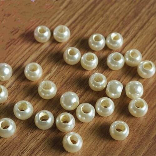12MM Rice White Acrylic Big Hole Loose Beads DIY Jewelery Findings with 5.5cm hole 30pcs y1547