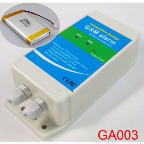 Free shipping Rechargeable battery powered DC power supply off alarm GSM alarm box ,Double alarm input