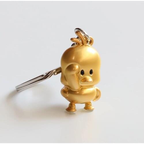 3D metal duckling keychain cute key chain for women duck keychain key holder high quality portachiavi chaveiro bag charm