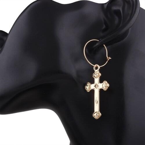 High Quality Alloy Cross Necklace Gold Pendant Chain Catholicism Polishing Necklaces For Women Gifts Fashion Jewelry