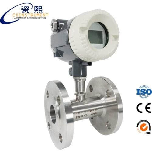The Water Flow Meter Sensor DN40 2~20 m3/h Stainless Steel Material 4~20mA Output Digital Turbine Flow Meter